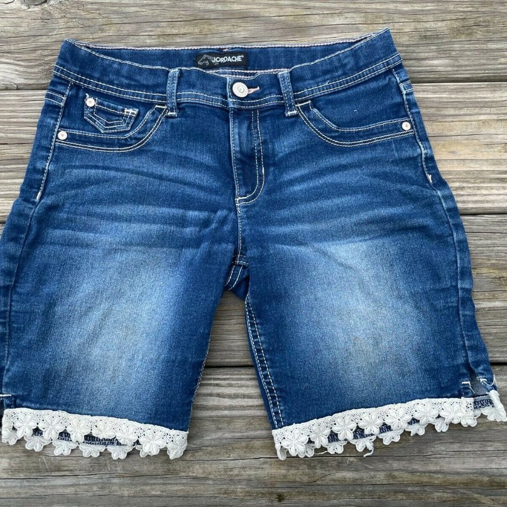 Jordache Girl Shorts Blue Denim Shorts Size 14 - Picture 8 of 11
